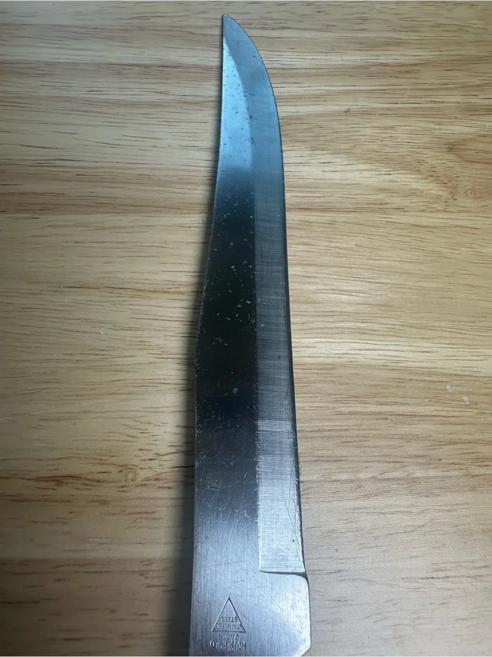 Vintage emperor steel Wood-Handle Carving Knife triple rivets 1970s